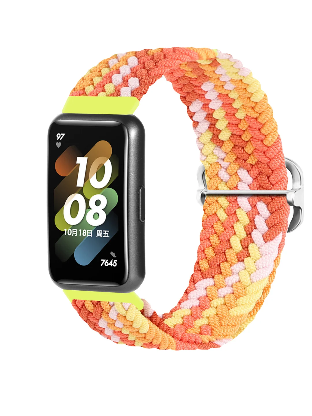 Оранжевый ремешок для Honor Band 7 / Huawei Band 7, нейлоновый, плетеный