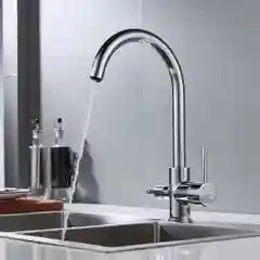Хром смеситель для кухни с подключением фильтра питьевой воды Shevanik S128, хром