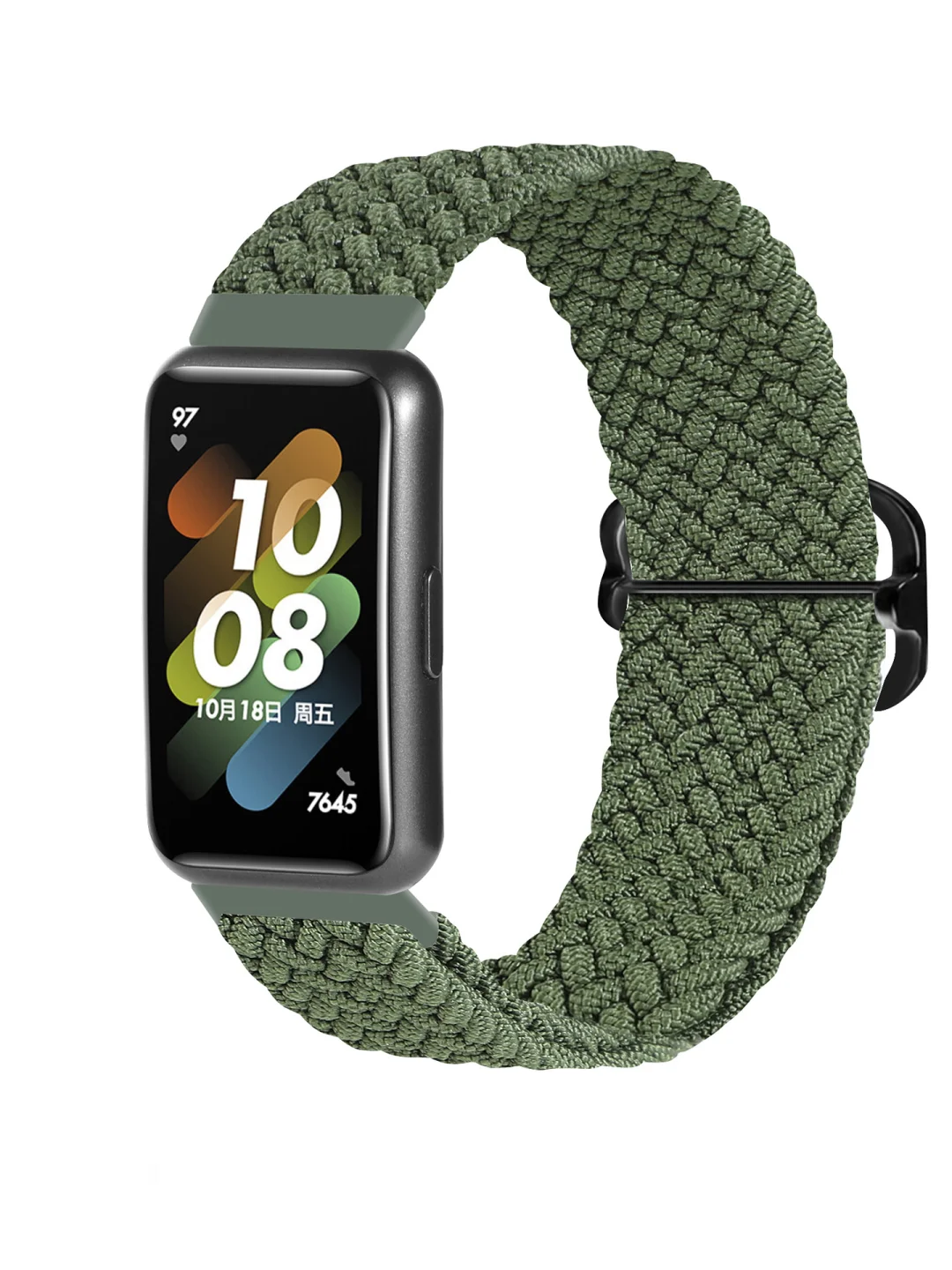 Лесной зеленый ремешок для Honor Band 7 / Huawei Band 7, нейлоновый, плетеный