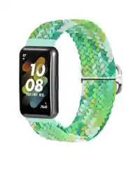Лайм ремешок для Honor Band 7 / Huawei Band 7, нейлоновый, плетеный