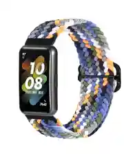 Синий меланж ремешок для Honor Band 7 / Huawei Band 7, нейлоновый, плетеный