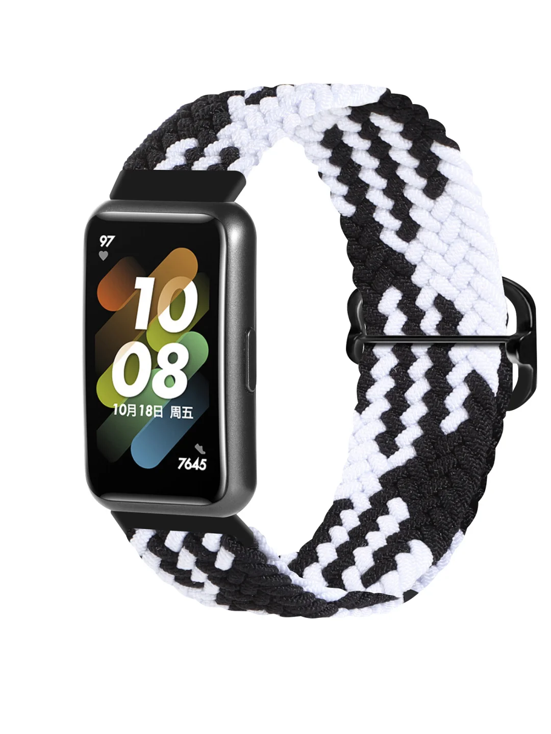Угольный ремешок для Honor Band 7 / Huawei Band 7, нейлоновый, плетеный