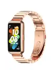 Розовый металлический ремешок для Huawei band 7 / Honor band 7 хуавей хонор ми банд бэнд