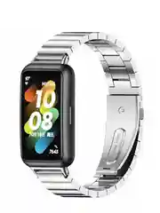 Серебряный металлический ремешок для Huawei band 7 / Honor band 7 хуавей хонор ми банд бэнд