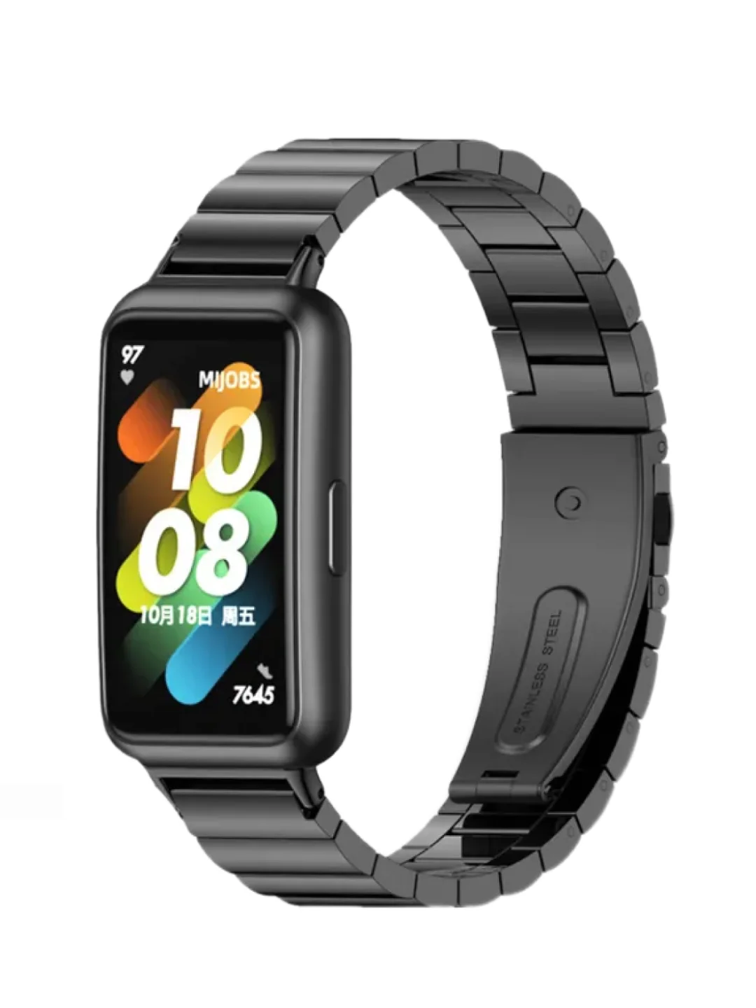 Черный металлический ремешок для Huawei band 7 / Honor band 7 хуавей хонор ми банд бэнд