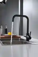Черный смеситель для кухни с подключением фильтра питьевой воды Shevanik S228H, черный