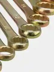 Набор ключей комбинированных REXANT, 8 штук: 8-11, 13, 14, 17, 19 мм, желтый цинк