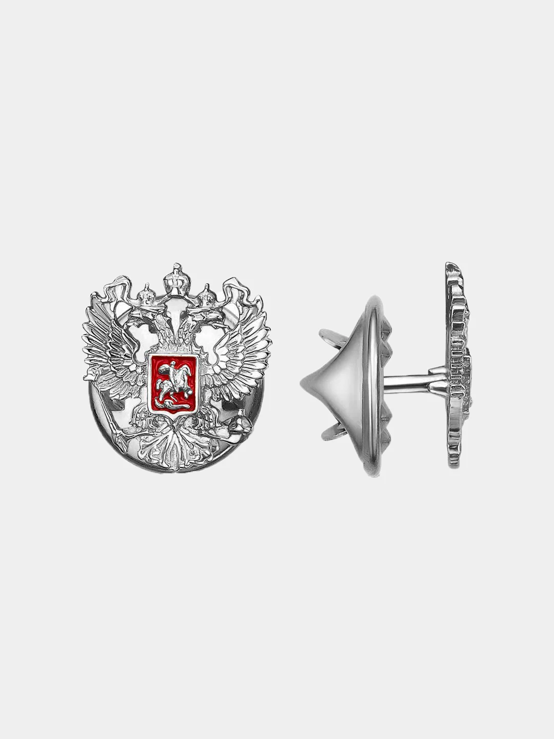 Значок бижутерия Герб России серебрение, золочение