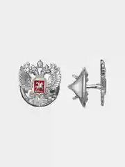 Значок бижутерия Герб России серебрение, золочение