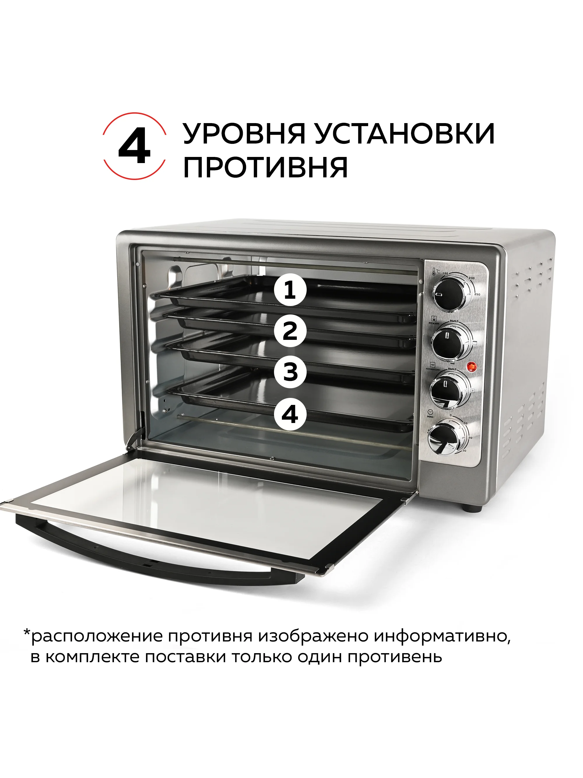 Многофункциональная мини-печь GFGRIL GFO-48, 2000 Вт