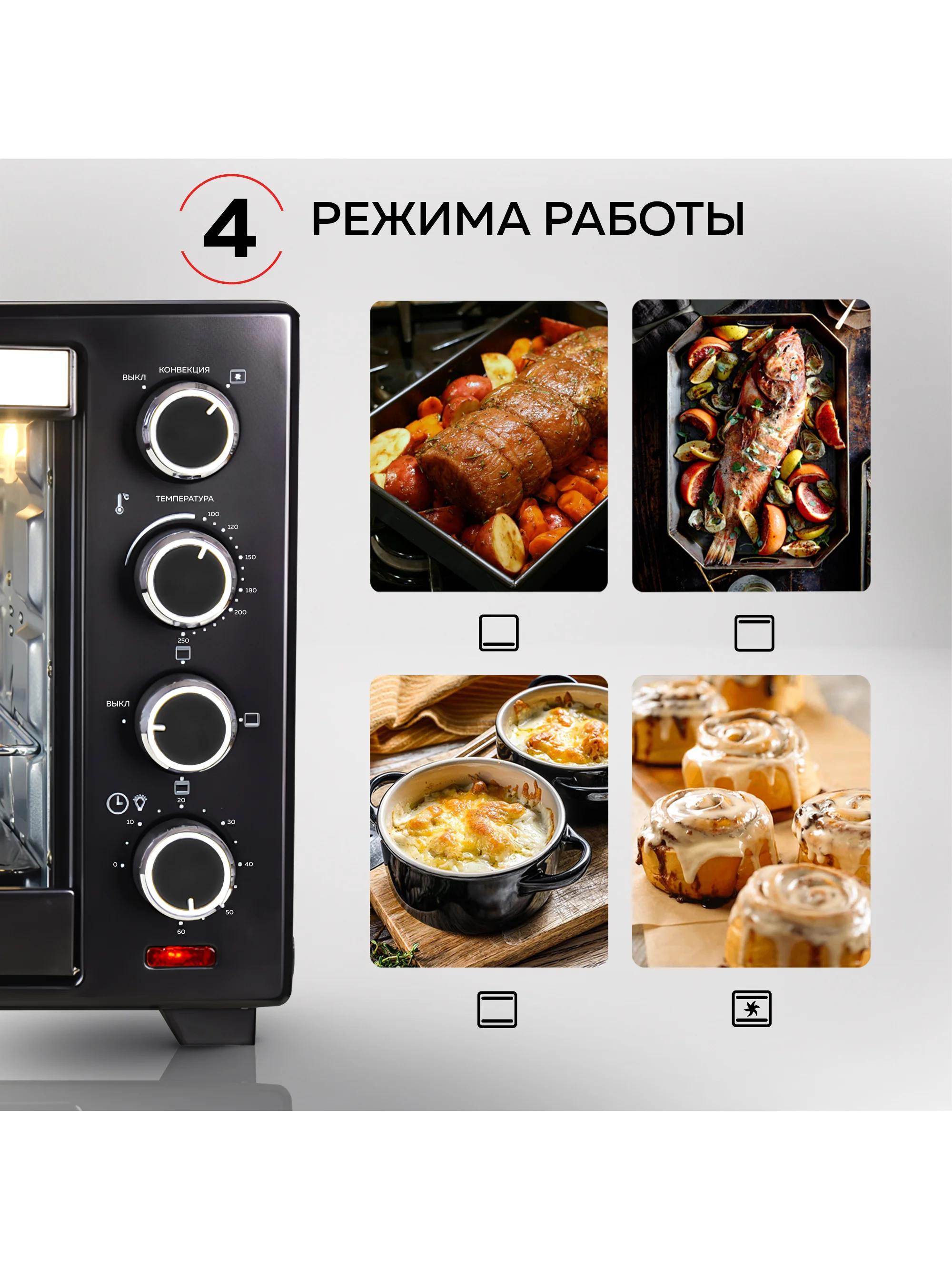 Многофункциональная мини-печь GFgril GFO-38B Convection Plus