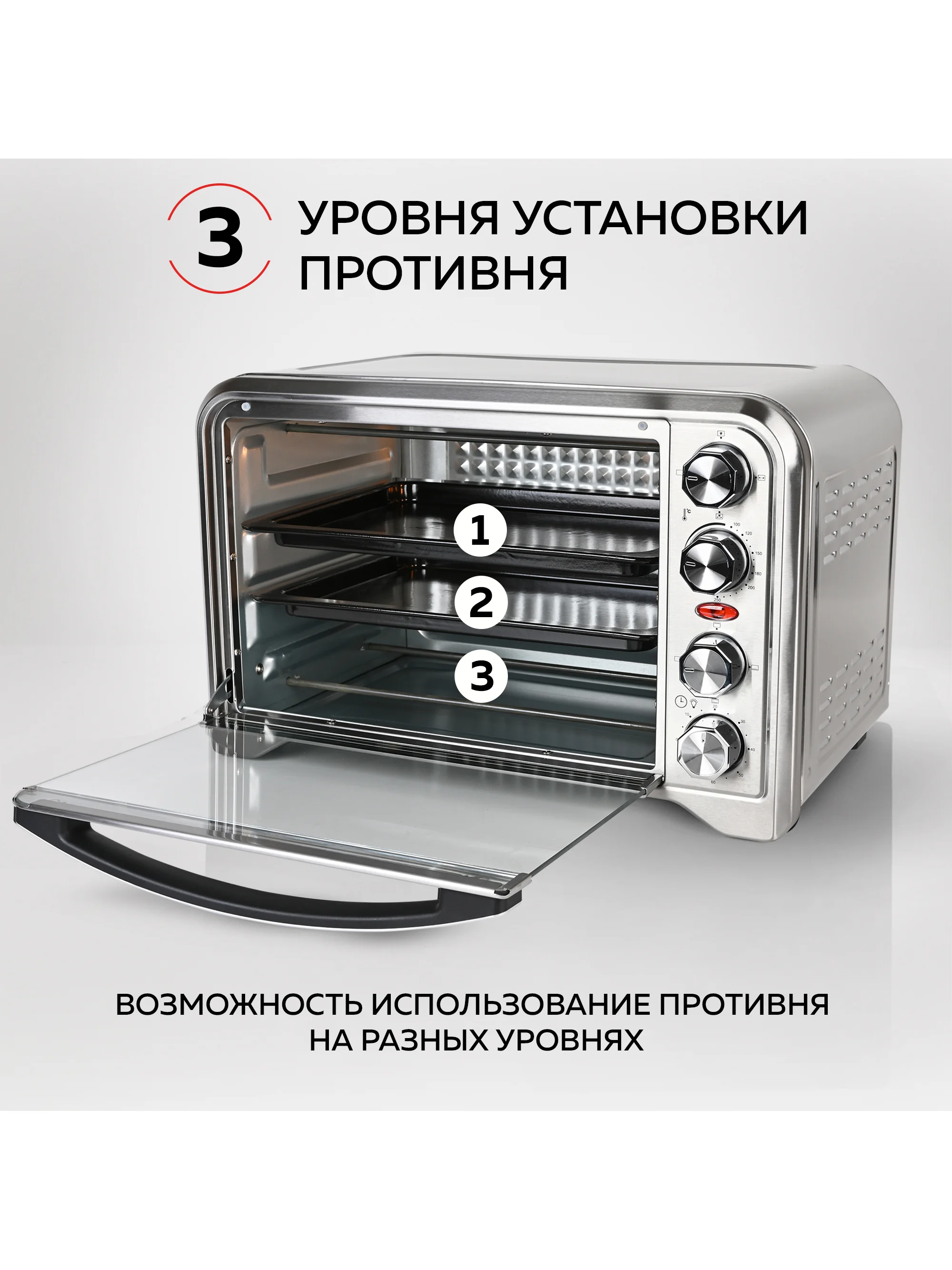 Многофункциональная мини-печь GFGRIL GFO-34, 1600 Вт
