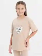 Бежевый пижама для девочки 3-12 лет
