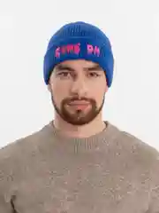 Зимняя теплая молодежная шапка бини с принтом "Come On"