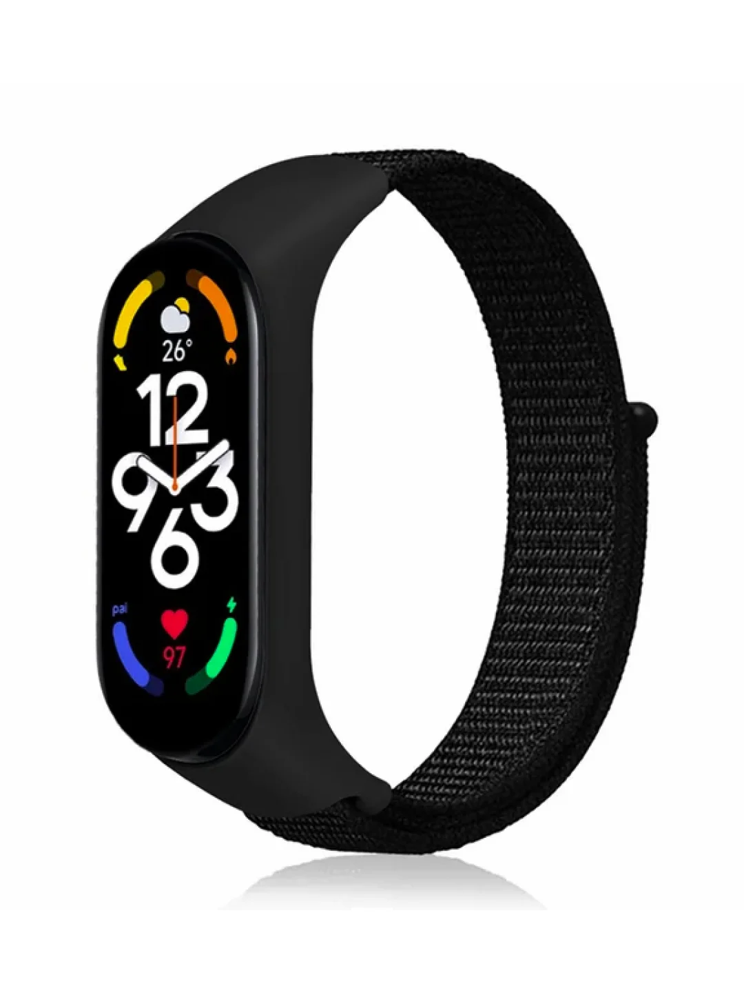 Черный нейлоновый ремешок для Xiaomi Mi Band 7