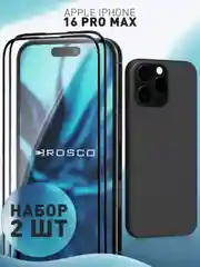 Прозрачный 1-2 шт стекло для iPhone 16 Pro Max защитное ROSCO, олеофобное, прозрачное, антишпион, матовое