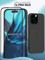 Прозрачный 1-2 шт стекло для iPhone 16 Pro Max защитное ROSCO, олеофобное, прозрачное, антишпион, матовое