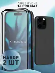 Белый 1-2 шт стекло для iPhone 16 Pro Max защитное ROSCO, олеофобное, прозрачное, антишпион, матовое