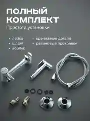Хром cмеситель однорычажный с гигиенической лейкой и шлангом Shevanik S107, хром