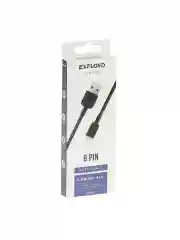 Дата-кабель USB 8 Pin EXPLOYD EX-K-1385 2.4A 0.25M круглый силикон чёрный