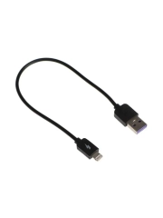 Дата-кабель USB 8 Pin EXPLOYD EX-K-1385 2.4A 0.25M круглый силикон чёрный