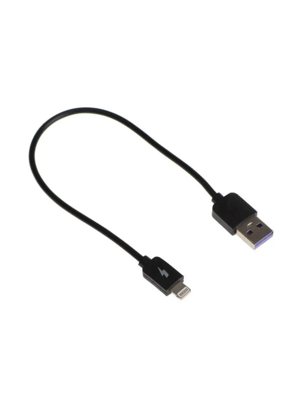 Дата-кабель USB 8 Pin EXPLOYD EX-K-1385 2.4A 0.25M круглый силикон чёрный