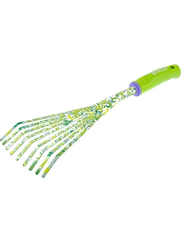 Грабли PALISAD веерные 9-зубые, 130х415 мм, пластиковая рукоятка, FLOWER GREEN 620425