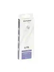Дата-кабель 8 Pin EXPLOYD EX-K-1386 USB 2.4A 0.25M круглый силикон белый