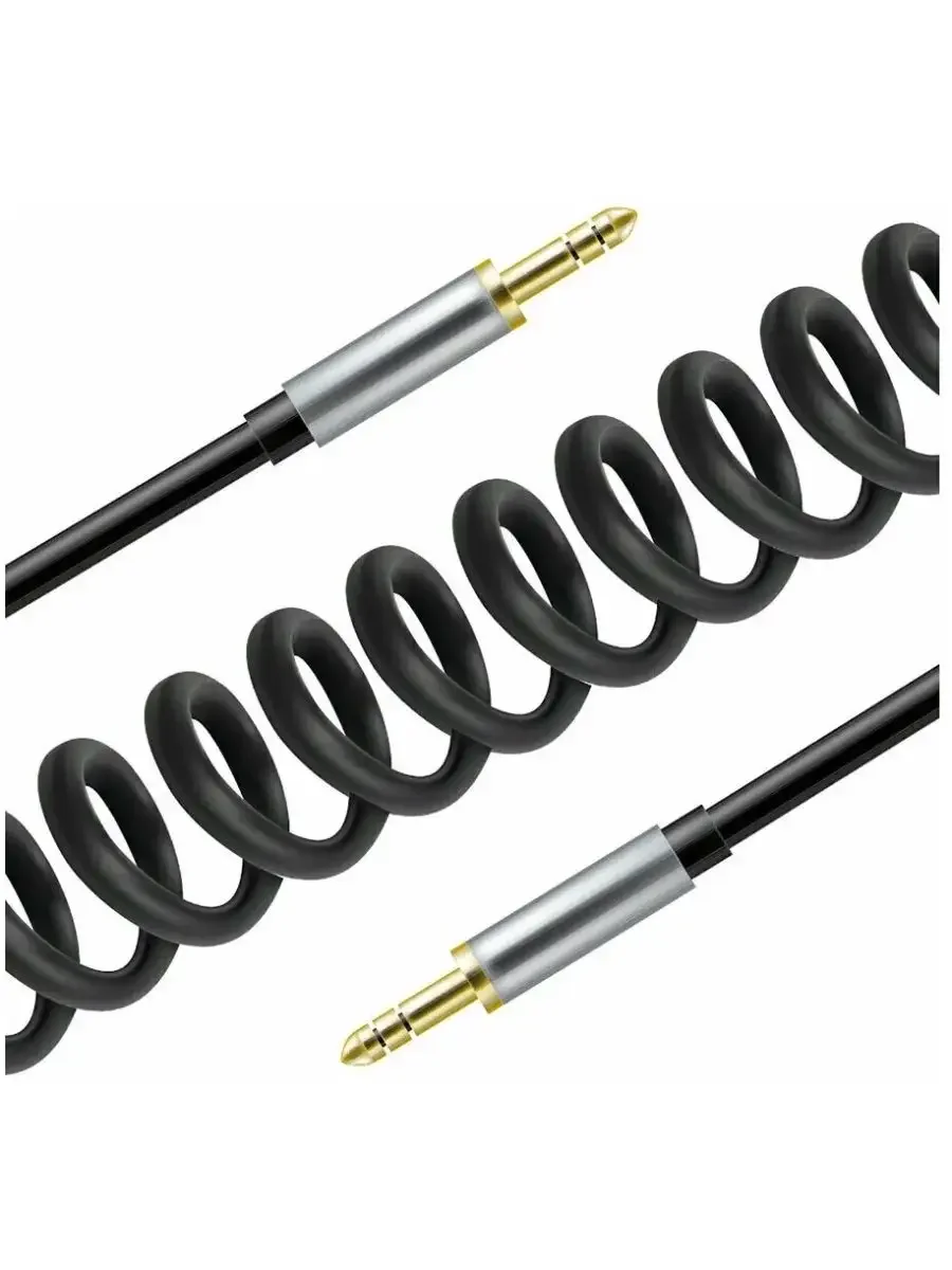 Кабель AUX Jack 3,5mm EXPLOYD EX-K-478 1M SONDER пружина черный