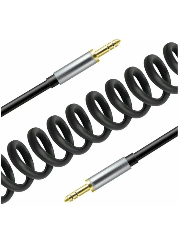 Кабель AUX Jack 3,5mm EXPLOYD EX-K-478 1M SONDER пружина черный