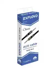 Кабель AUX Jack 3,5mm EXPLOYD EX-K-474 1M Classic плоский черный