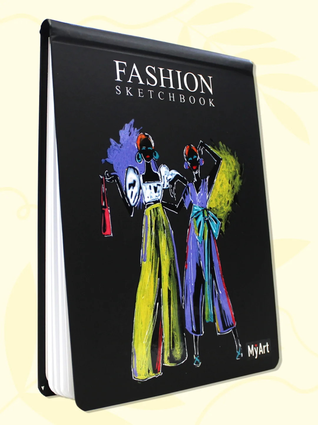 Черный блокнот для зарисовок 40 листов на гребне. MyArt Fashion скетчбук 174х225 мм. Проф-Пресс