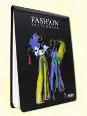 Черный блокнот для зарисовок 40 листов на гребне. MyArt Fashion скетчбук 174х225 мм. Проф-Пресс