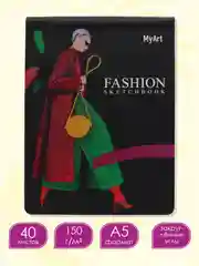 Вишнёвый блокнот для зарисовок 40 листов на гребне. MyArt Fashion скетчбук 174х225 мм. Проф-Пресс