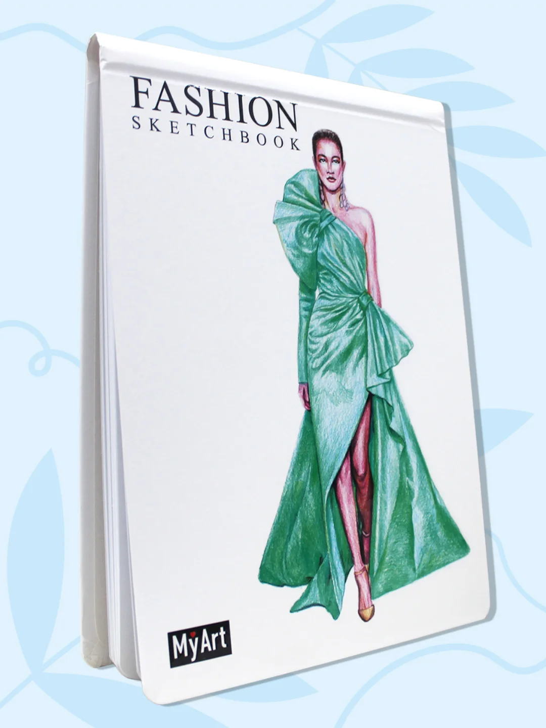 Бирюзовый блокнот для зарисовок 40 листов на гребне. MyArt Fashion скетчбук 174х225 мм. Проф-Пресс
