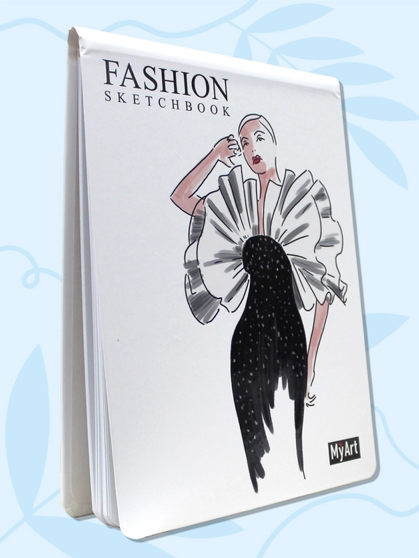 Блокнот для зарисовок 40 листов на гребне. MyArt Fashion скетчбук 174х225 мм. Проф-Пресс