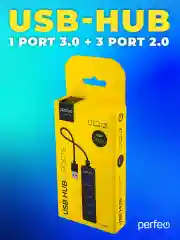 Разветвитель хаб USB-HUB Perfeo 1 Port 3.0+3 Port 2.0 (PF-H041) чёрный