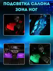 Светодиодная RGB-лента, с пультом. Подсветка ног и салона авто от прикуривателя или USB