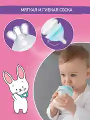 Голубой сменные силиконовые соски для  бутылочек ROXY-KIDS, 2 шт