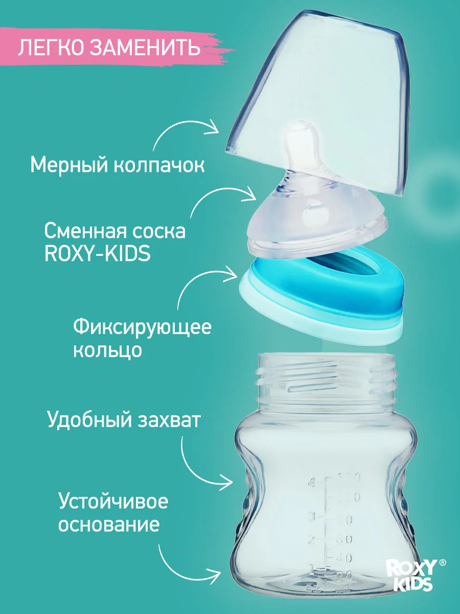 Аметистовый сменные силиконовые соски для  бутылочек ROXY-KIDS, 2 шт