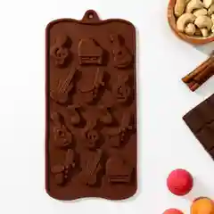 Силиконовая форма-молд Музыкальные инструменты для шоколада, глазури, мастики,творчества