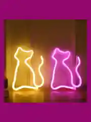Ночник "Розовая кошечка", вывеска из неона на стену, настенный светильник