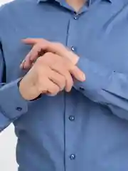 Темно-синий рубашка приталенная с длинным рукавом