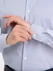 Серый рубашка приталенная с длинным рукавом