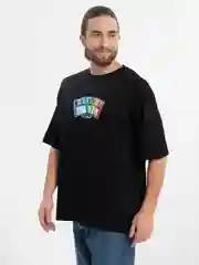 Черный футболка оверсайз "I am this old" унисекс, с принтом, хлопок, Oversize T-Shirt printed