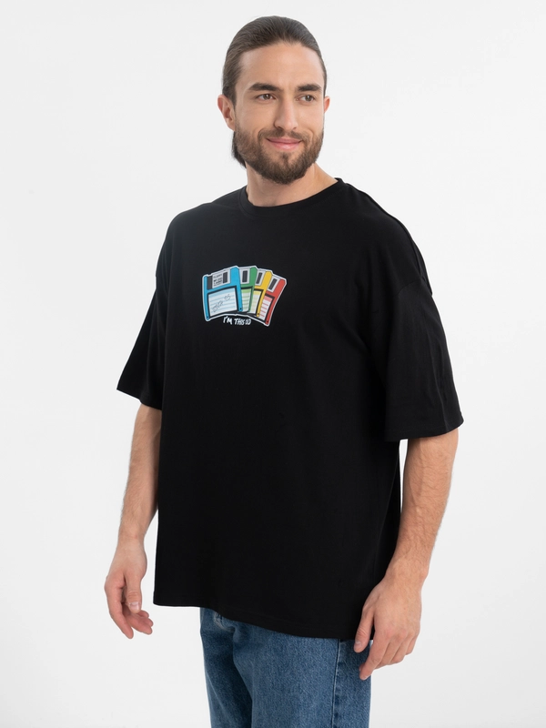 Футболка оверсайз "I am this old" унисекс, с принтом, хлопок, Oversize T-Shirt printed