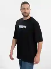 Черный футболка оверсайз "AEZAKMI" унисекс, с принтом, хлопок, Oversize T-Shirt printed, cotton