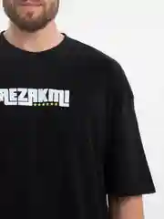 Черный футболка оверсайз "AEZAKMI" унисекс, с принтом, хлопок, Oversize T-Shirt printed, cotton