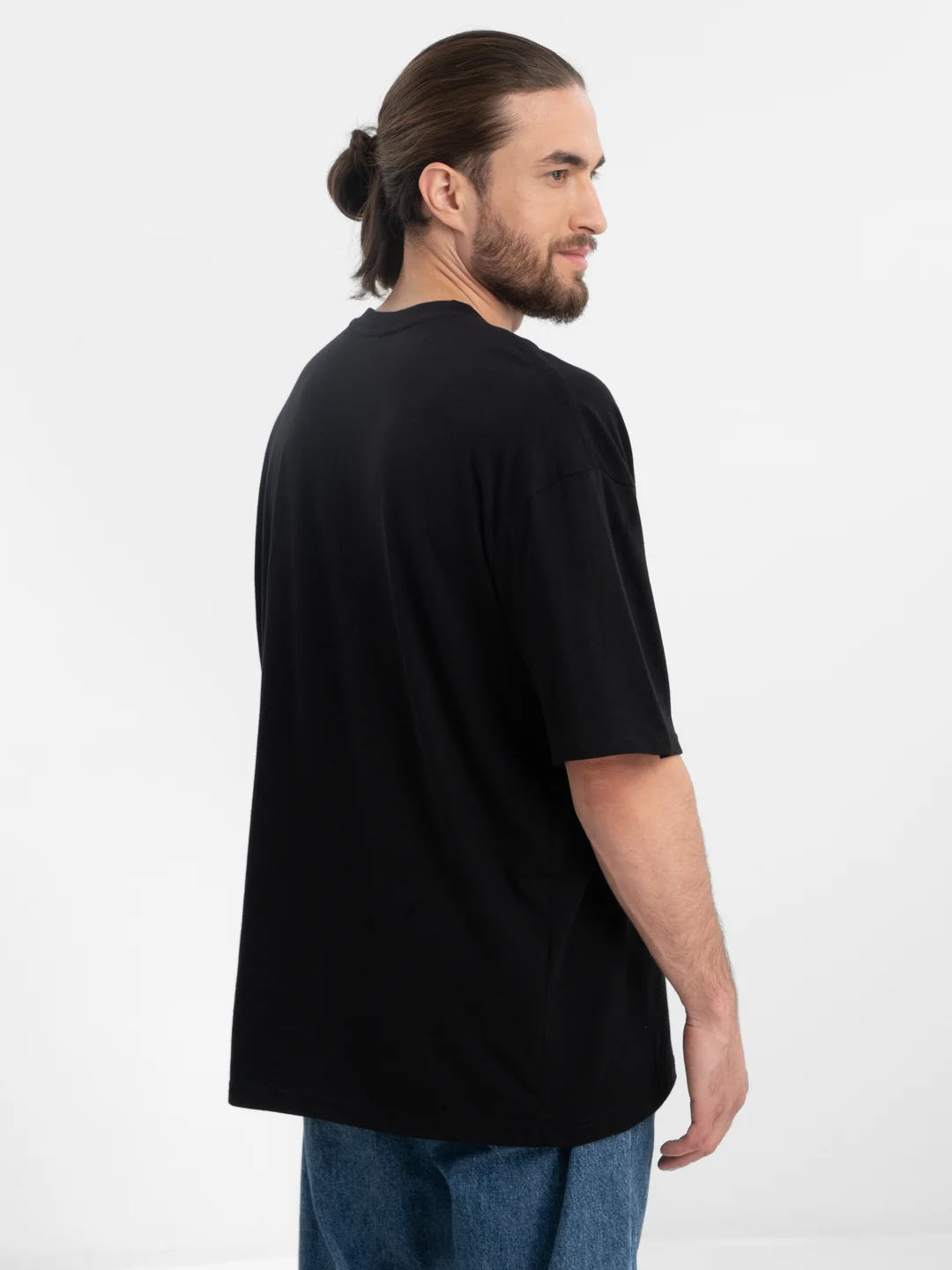 Черный футболка оверсайз "AEZAKMI" унисекс, с принтом, хлопок, Oversize T-Shirt printed, cotton