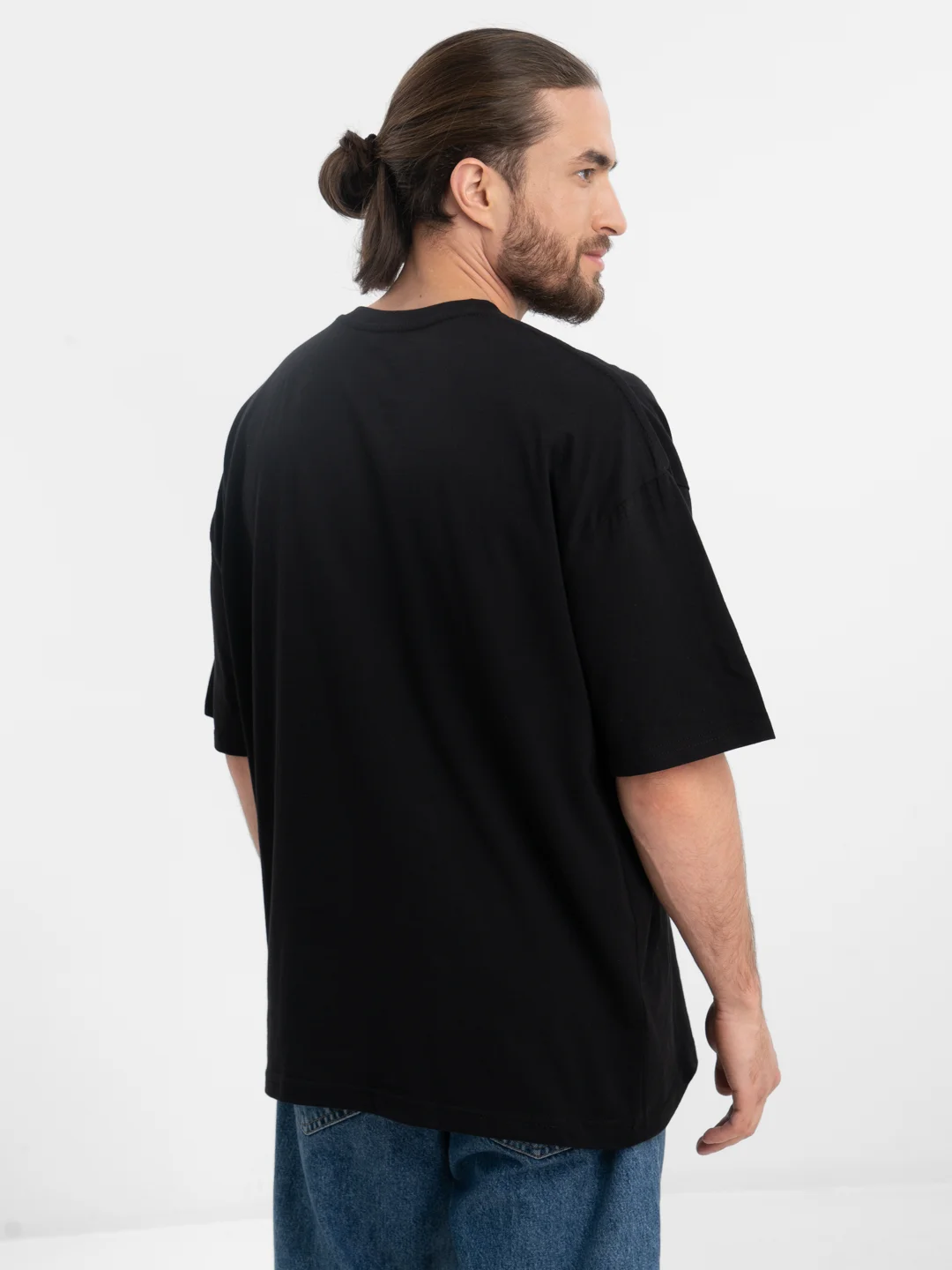 Черный футболка оверсайз "Error 404" унисекс, с принтом, хлопок, Oversize T-Shirt printed, cotton